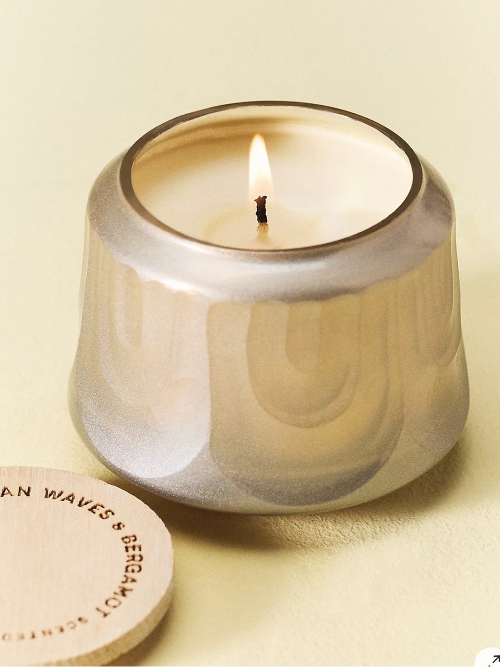Anthropologie Gather Glass Candle Fresh Ocean Waves & Bergamot